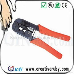 Dual-modular plug crimps, strips & cuts tools HT-568R