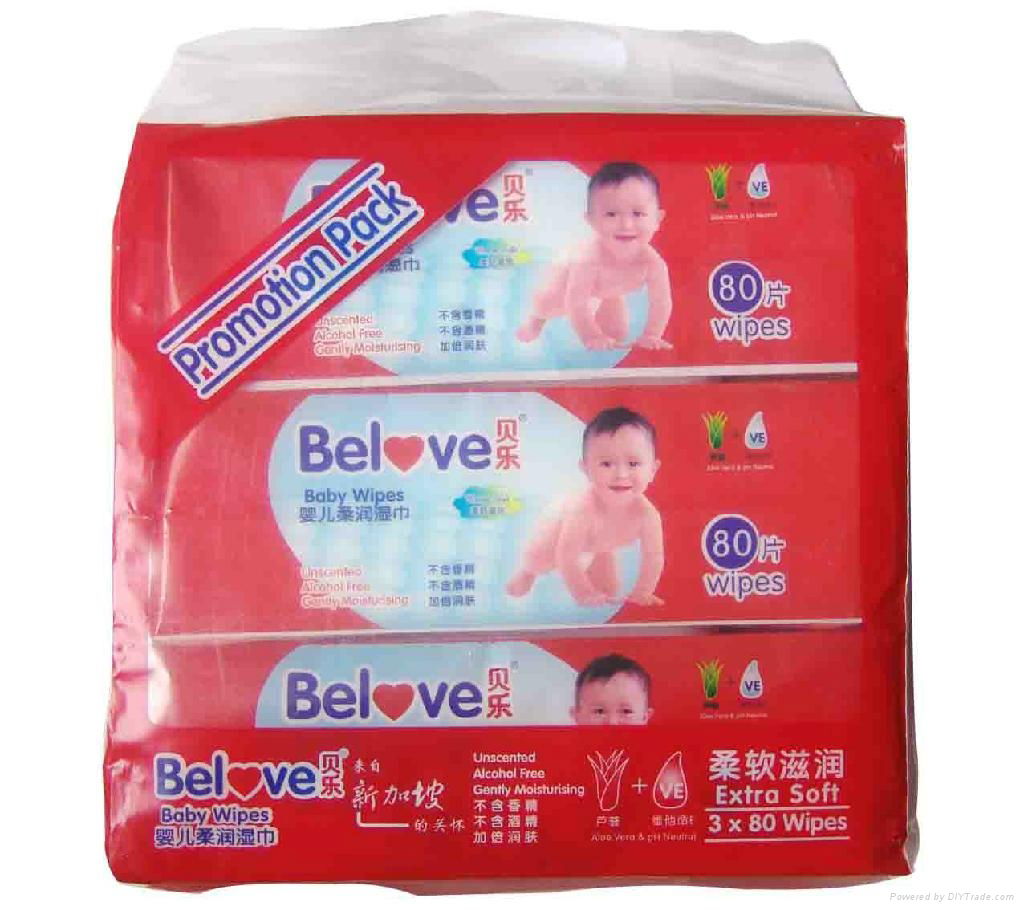 貝樂嬰儿柔潤濕巾80片 4