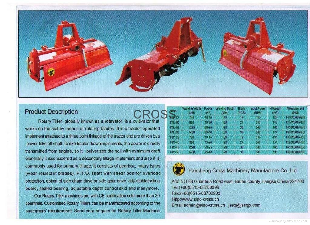Agricultural machine rotary tiller 2