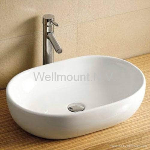 Design Bathroom Counter Top Ceramic White Basin/Sink