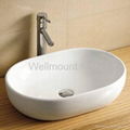 Design Bathroom Counter Top Ceramic White Basin/Sink