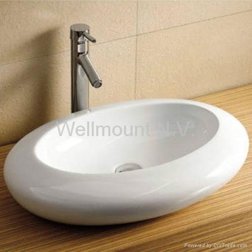 Design Bathroom Counter Top Ceramic White Basin/Sink 4