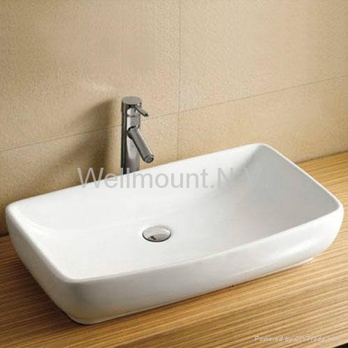 Design Bathroom Counter Top Ceramic White Basin/Sink 5
