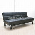 New Beautiful Black Faux Leather PU Sofa Bed & Sofabed