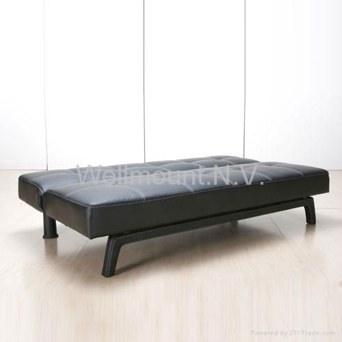 New Beautiful Black Faux Leather PU Sofa Bed & Sofabed 3