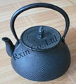 Black hobnail cast iron teapot 5