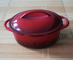 Enamel Cast Iron Red Oval Dutch Oven