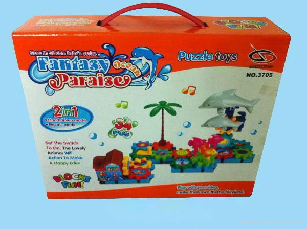 B/O 33pcs gear building blocks with music 3