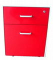 red mobile steel office cabinet