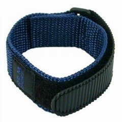 Watch Band Nylon Sport Strap Black Adjustable Velcro