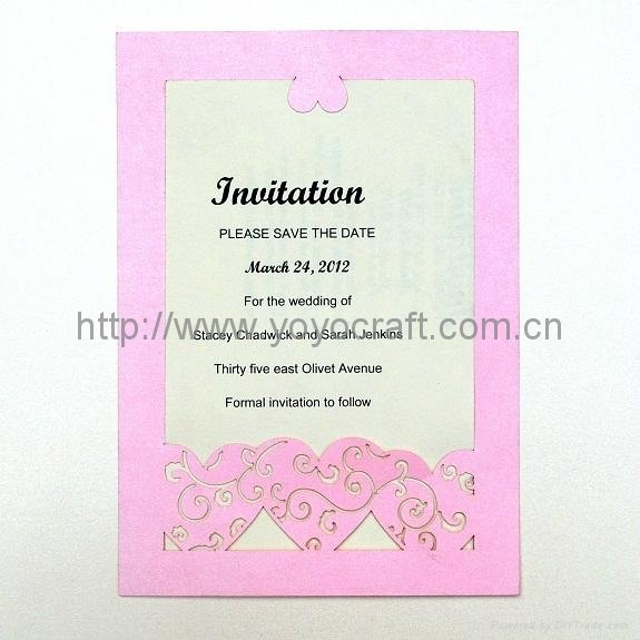 2012 hot sale wedding invitation card MOQ 600 pcs with various colors