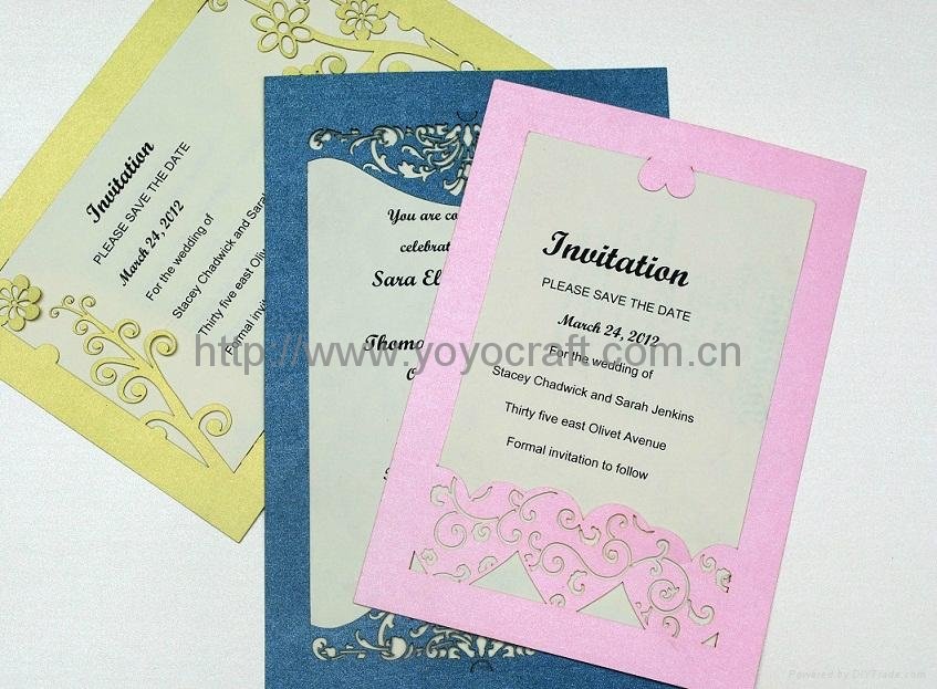 2012 hot sale wedding invitation card MOQ 600 pcs with various colors 2