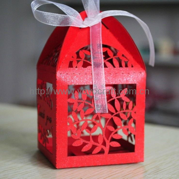 Laser cut various designs of wedding gift box for party favor 2