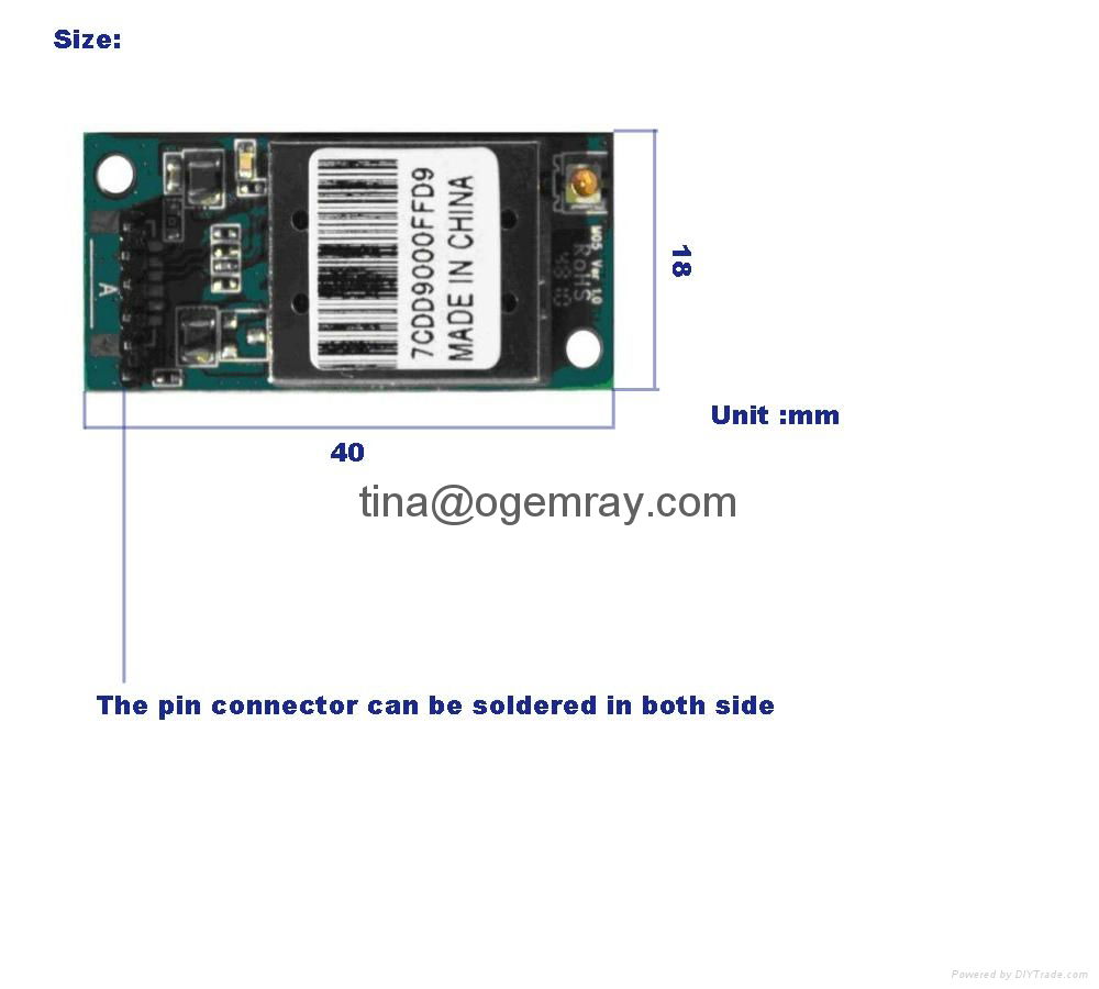 Set top box embedded wifi module with USB pin connector and antenna