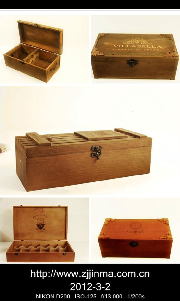 old real wood box for wine(JMWB011) 5