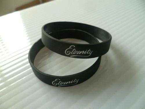 black eternity wristband for funeral adult size custom custom texts & logo