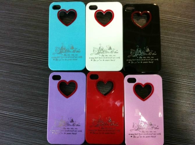 new arrive 2nd generation heart flower style case for iphone4&4s