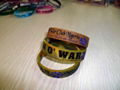 custom debossed color filled camouflage wristband wide silicone bracelet  1