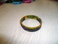 custom debossed color filled camouflage wristband wide silicone bracelet  2