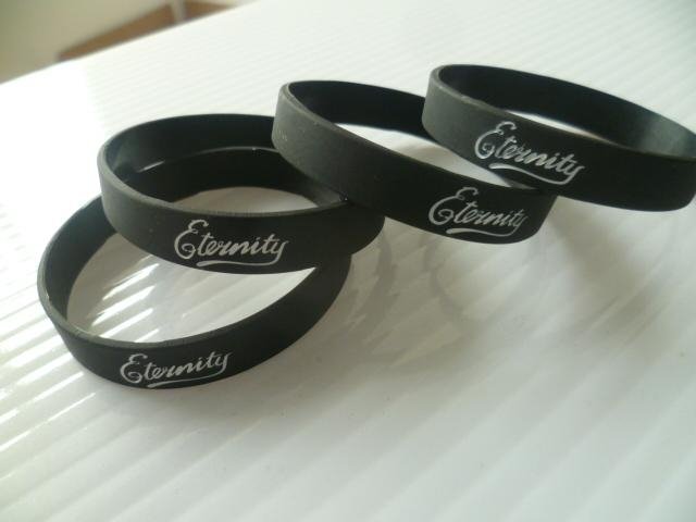 black eternity wristband for funeral adult size custom custom texts & logo 3