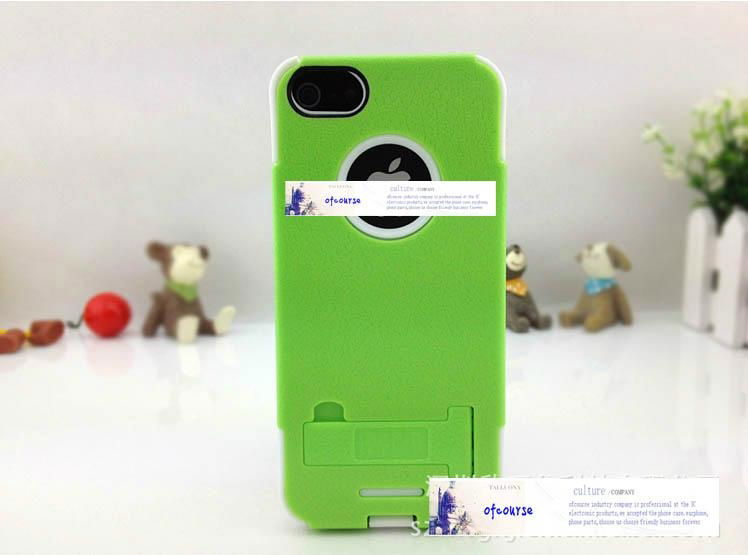  protective cover with bracket case for iPhone 5 2 in 1 case OPP bag 2