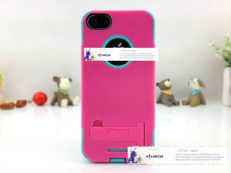  protective cover with bracket case for iPhone 5 2 in 1 case OPP bag 3
