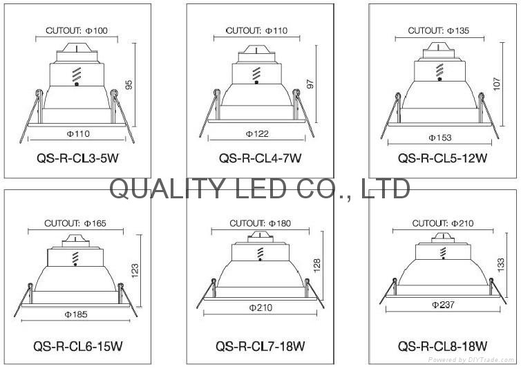 Recessed mounted 18w LED downlight  2