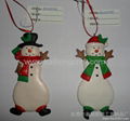 Slender hanging decoration of santa and snowman 1