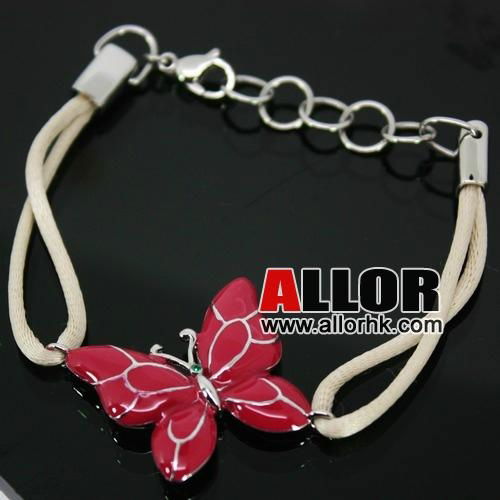 stainless steel butterfly charm adjustable bracelet 2