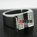Stainless steel ring with crystal setting for men 1