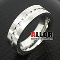 Stainless steel rings with zircon 1