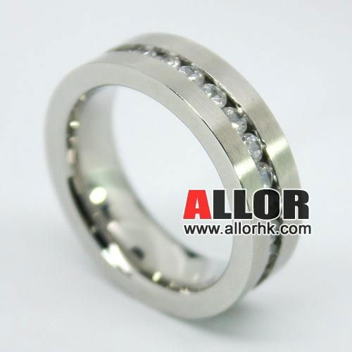 Stainless steel rings with zircon 2