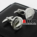 Novelty apple stainless steel cufflinks 1