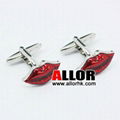 Novelty red lip stainless steel cufflinks 1