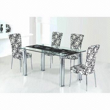 Glass Dining Table and Chair Set