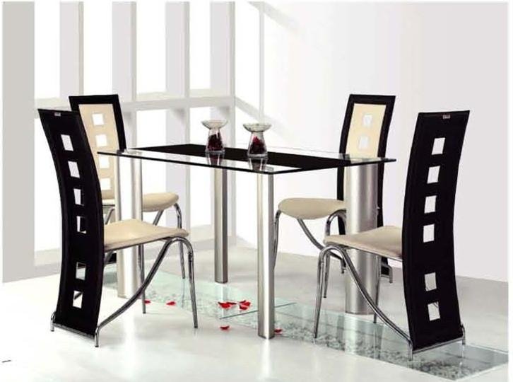 Glass Dining Table and Chair Set 2