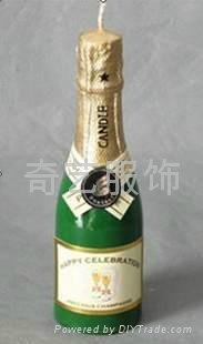 Champagne beer bottle candle