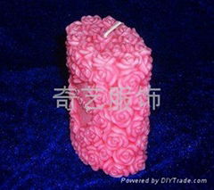 Rose pillar candle