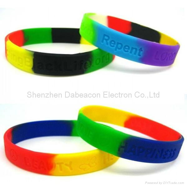 Colorful silicon rubber wrist band custom bracelet