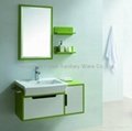 European design high gloss wall mounted PVC bathroom cabinet 4