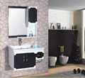 fashion high gloss mirrored wall bathroom vanity 1