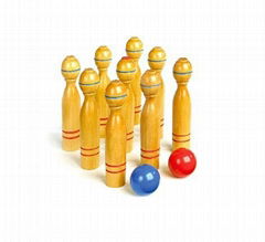 Wooden skittles game