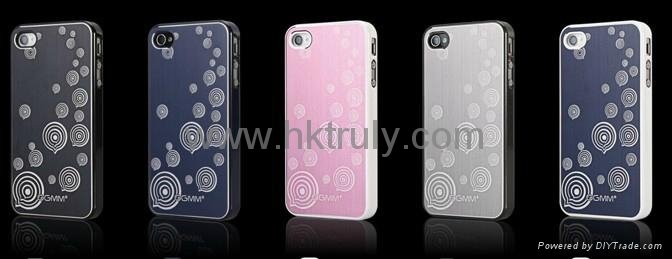 New Circle design Aluminum+PC Case Cover for iPhone 4S