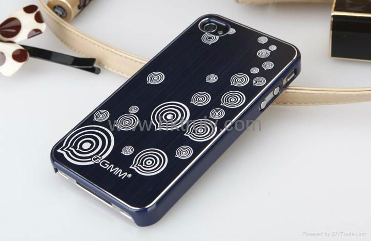 New Circle design Aluminum+PC Case Cover for iPhone 4S 4