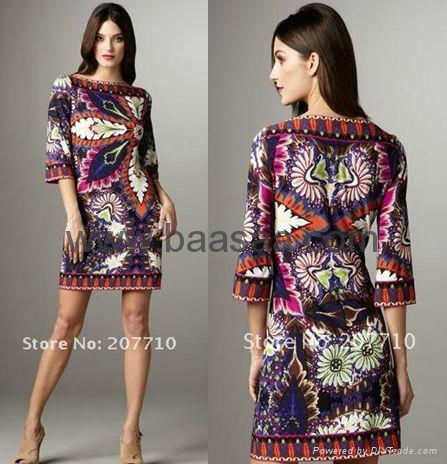 HOT Fashion Dresses Silk Dress Ladies' Fashion Designer Dress 3