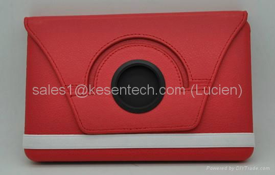 rotary circle leahter case for kindle fire talbet 5