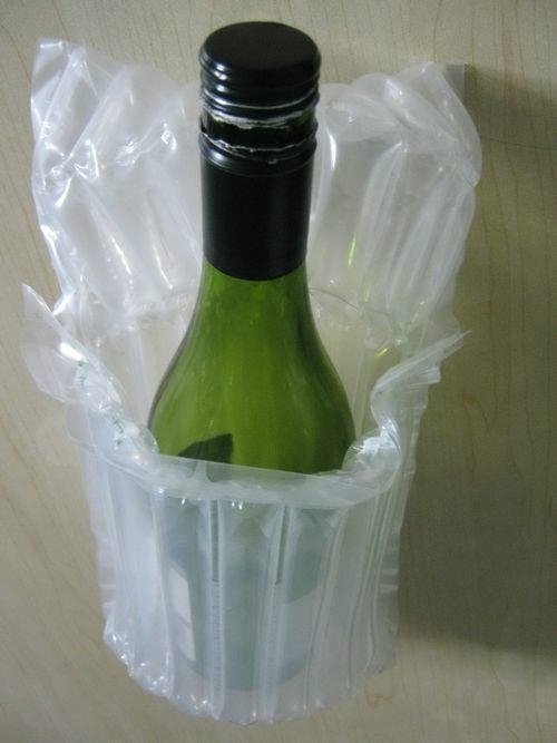 2012 Hot sale Inflatable PE column air bag for 750ml Red wine bottle packaging  3