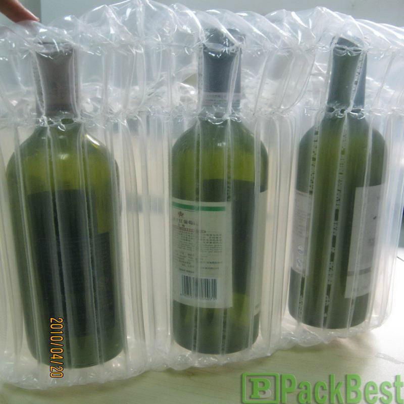 2012 Hot sale Inflatable PE column air bag for 750ml Red wine bottle packaging  4