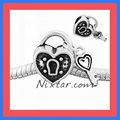 Heart Lock With Key Shape European Bead Wholesale 1