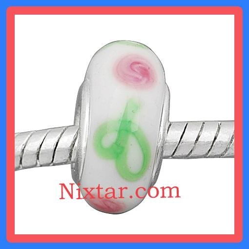 European Glass Bead With Silver Plated Core Wholesale